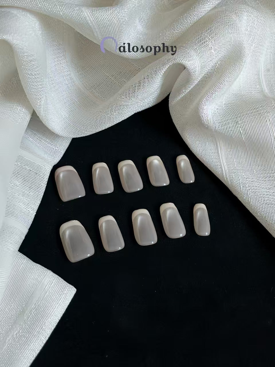 Classic Nude Transparent Press-On Nails – Square Shape with Glossy Finish